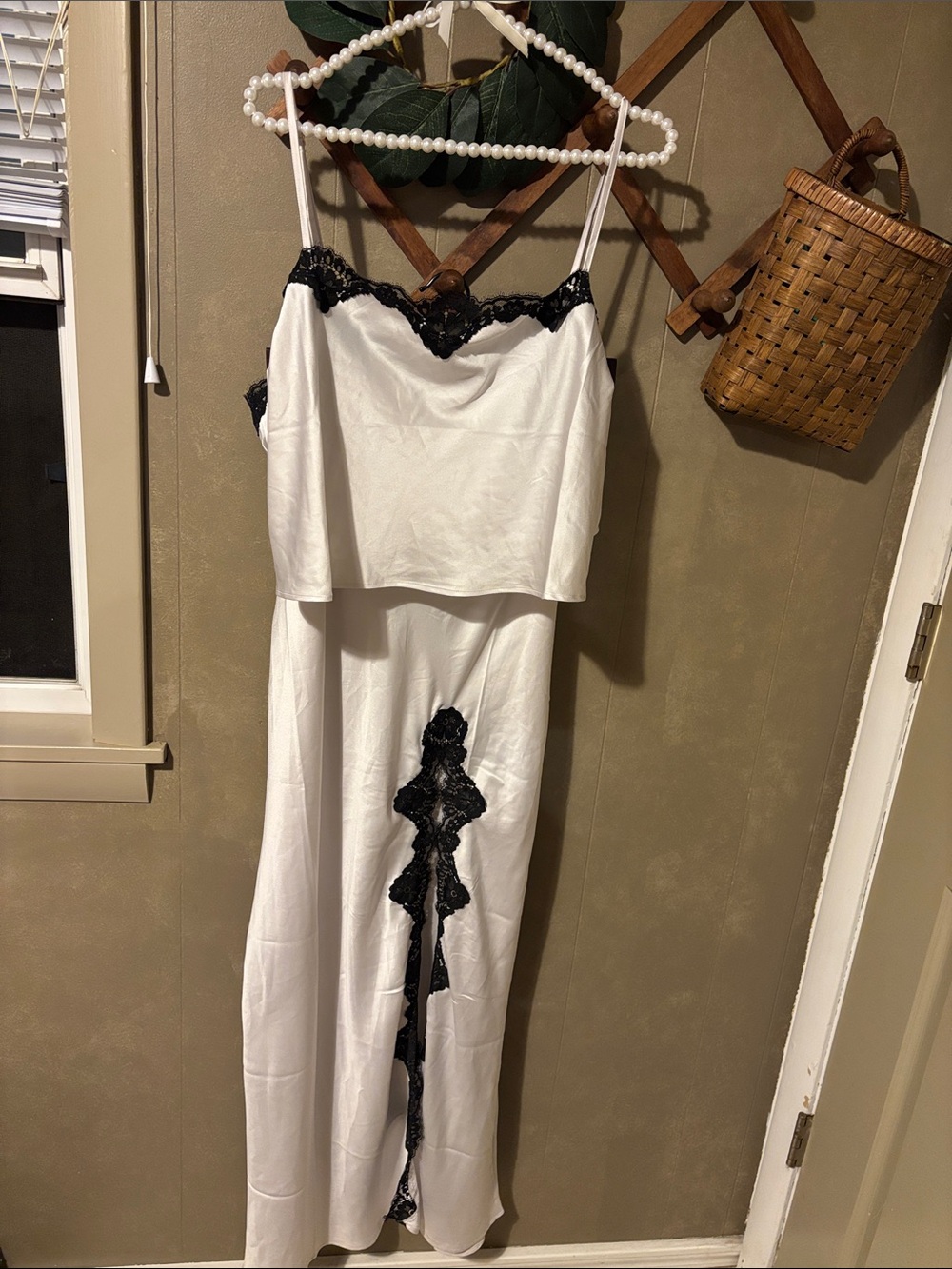 Victoria’s Secret Dream Angels Satin Lace Cropped top and Slip Set